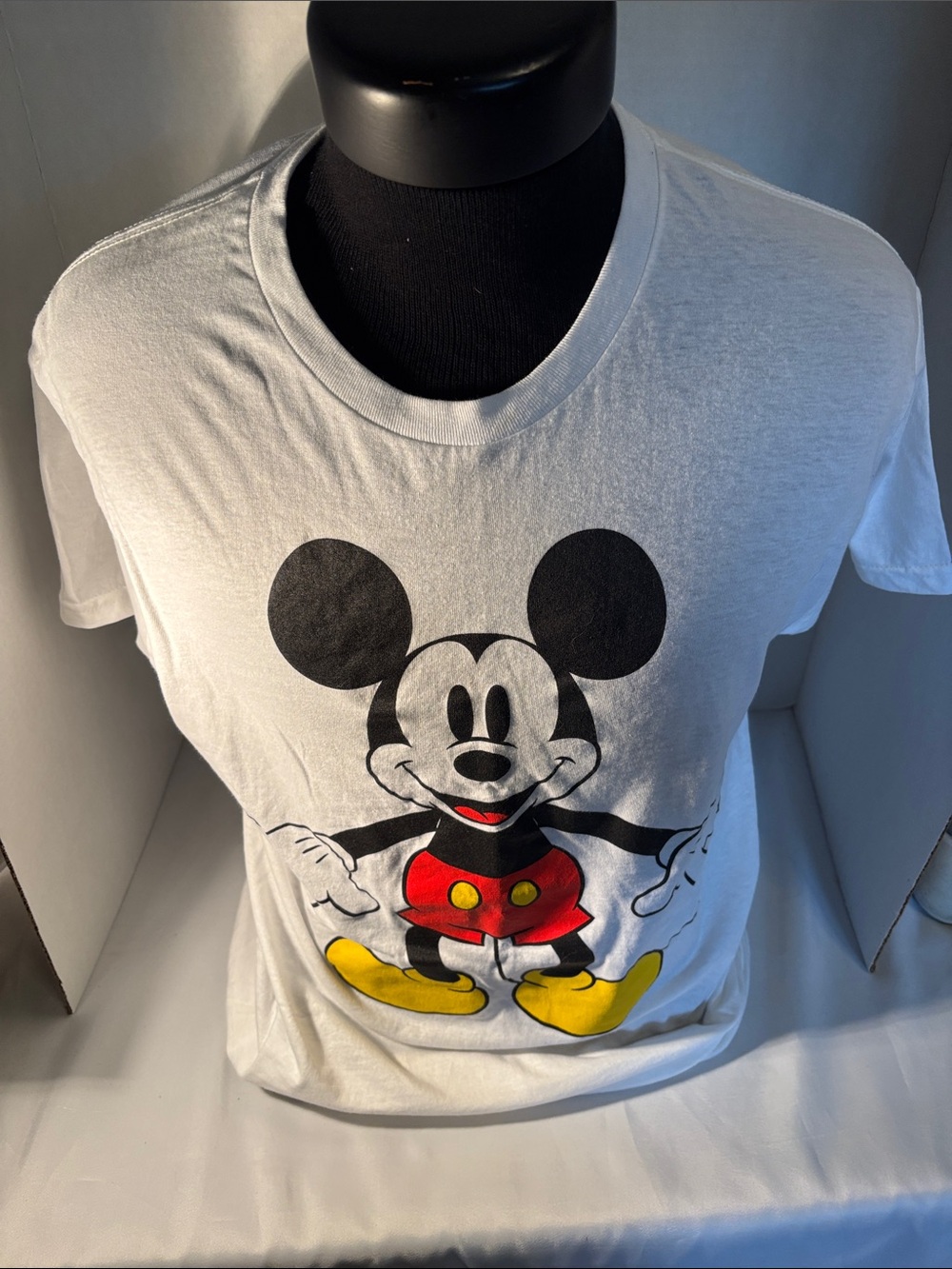 White Mickey Mouse Graphic Short Sleeve Tee